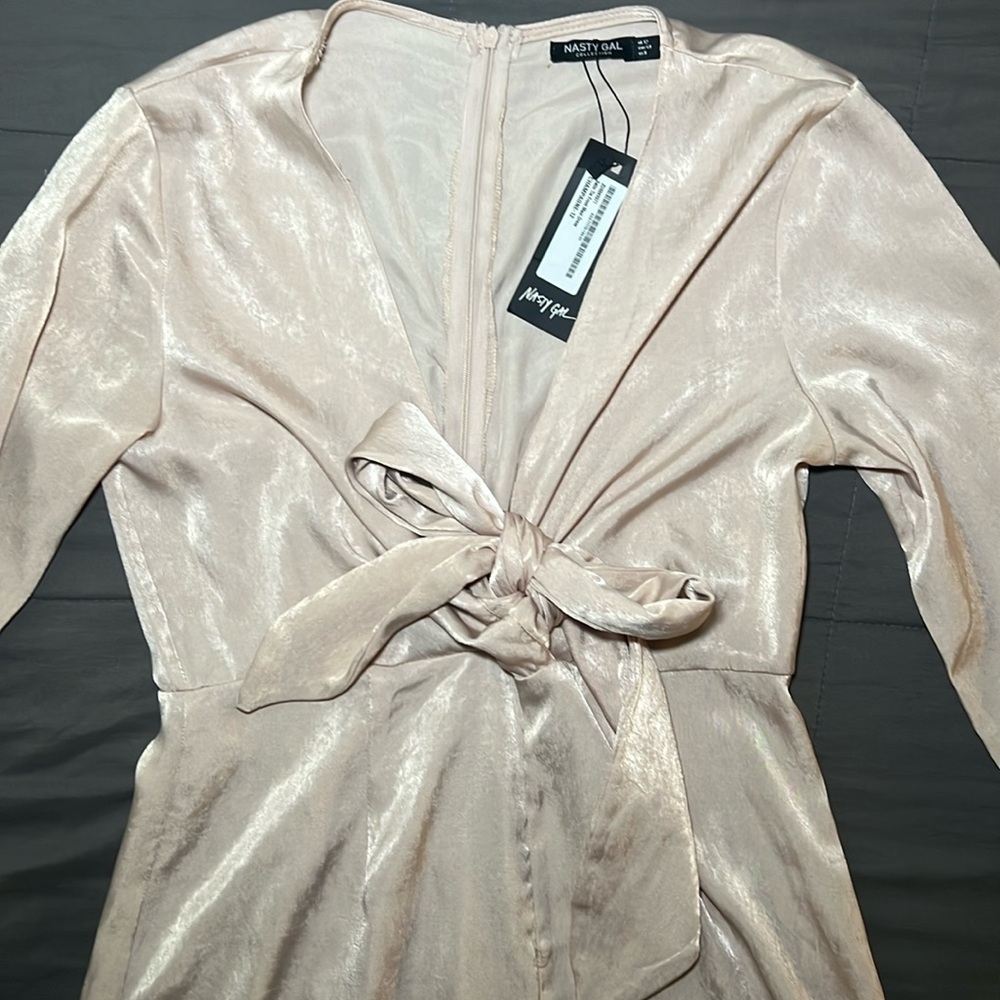 Satin Tie Front Maxi Dress